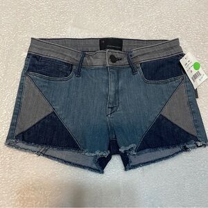 NWT Denimocracy Ever Patched Mutli Shade Denim Jean Summer Short Women's 26